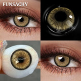 Popxstar  1 Pair Dark Brown Color Contact Lenses for Eyes New Natural Black Lens 14.5mm Big Diameter Eye Contacts Cosmetic Yearly