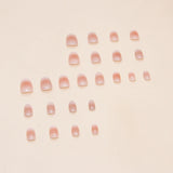 Popxstar  Blush Pink Press On Nails 24Pcs Almond Shiny Cat's Eyes Fake Nails Glossy Acrylic Stick-on False Nails Reusable DIY Manicure
