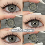 Popxstar  1 Pair 0~-6.00 degree Myopia Lenses Colored Contact Lenses with Prescription Lenses with Degree Green Lenses blue lenses