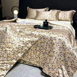 Popxstar  new high-end luxury silky Sleeping naked digital printing washed silk style Bedding Set Duvet Cover Bed Sheet Pillowcases