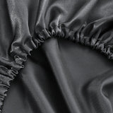 Popxstar Luxury Imitation Silk Elastic Band Pillow Cover Solid Comfortable Smooth Satin Pillowcase Queen High End King Size Pillow Cases