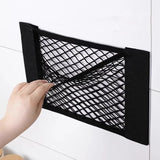 Popxstar  Elastic Storage Net Pocket Home Kitchen Cabinet Door Adhesive Sundries Bags Trunk Pocket with Nylon Fastener Tape Car Organizer