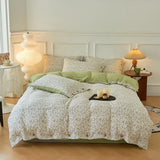 Popxstar  new small floral button model pastoral four-piece set non-cotton pure cotton Japanese washed cotton  four-piece set