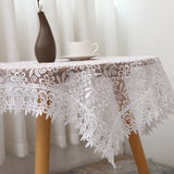 Lace Embroidered Round Tablecloth European Floral Tablecloth Simple Solid-color Coffee Table Cloth TV Cabinet Dust Cover Towel