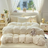 Popxstar  New cloud cotton lace summer quilt four-piece summer cool quilt single thin dormitory air conditioner quilt