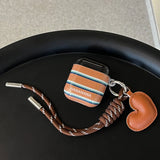Popxstar  Stripe Love Heart Lanyard For AirPods 4 2024 New Earphone Case For AirPods Pro 2 3nd Generation Wireless Bluetooth Charging Box