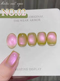 Autumn Winter Blue Black Red Glass Bead Crystal Cat Eye Gel Nail Polish New Whitening High Density Sparkling Nail