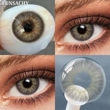1 Pair Blue Color Contact Lenses Grey Pupils Fashion Natural Soft Lens Eye Makeup Contacts Cosmetics Color Lens Yearly
