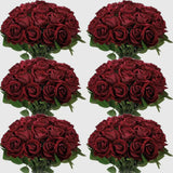 Popxstar 100 Pieces Artificial Roses Flowers Fake Silk Roses Bouquet for Table Centerpiece Vases Wedding Party Decor