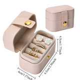 Popxstar  Mini Portable Small Jewelry Storage Bag Travel Simple Leather Ring Necklace Earrings Storage Box Organizer Display Gift Box