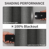 Popxstar Blackout Curtains 350cm Height Room Darkening Curtains for Bedroom 100% Black Out Textured Thermal Curtain Privacy Protection
