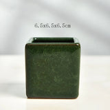 Jelly color Ice cracked glaze ceramic small flowerpot flower pot plant pot planter square home office desktop artwork ornament
