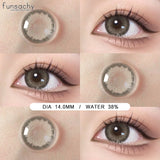 Popxstar  1Pair Natural Brown Gray Contact Lenses for Eyes Fashion Korean Eye Makeup Contacts Beautiful Pupil Yearly Cosmetics