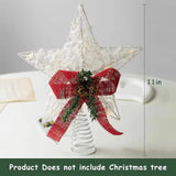Popxstar  Christmas Tree LED Star Tree Topper Battery Operated Treetop Decoration Hanging Xmas Decoration Ornament Topper Christmas Star