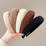 Popxstar Fashion Solid Color Hair Bands Girls Vintage Elastic Headbands Sponge Hairbands Hair Hoop Korean Hair Accessories for Women