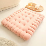 Popxstar Biscuit Shape Plush Cushion Soft Creative Pillow Chair Seat Pad Decorative Cookie Japanese Tatami Back Cushion Sofa Pillows