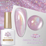 Popxstar 10ml Rainbow Purple Water Light Cat Magnetic Gel Nail Polish Shining Sliver-light Holographics Semi Permanent UV Gel