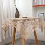 Lace Embroidered Round Tablecloth European Floral Tablecloth Simple Solid-color Coffee Table Cloth TV Cabinet Dust Cover Towel