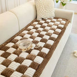 New Style Minimalist Checkered Sofa Cushion Comfortable Plush Thick Soft Sofa Cushion Pets Rear Seat Cushion for Vehicles