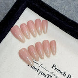 Popxstar  10Pcs Long Almond Handmade Press on Nails Butterfly Fake Nails Wearable Stick-on Nails False Nail Накладные Ногти Uñas Postizas