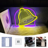 Cartel Led Lamp for Camera 3D Carved Logo Taco By Usb Bell Commercial Neon in Bars Restaurants and Shops. Sign Powered Used Big