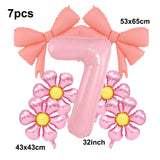 Popxstar  5pcs Bow Balloon Birthday Decorations Bow Tie Pink Balloon Bow Balloon Wedding Bride Shower Birthday Girl Decoration Bow Balloon