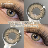 Myopia Lenses 2 Pcs Natural Color Contact Lense with Prescription Blue Gray Lenses Brown Eyes Contact Yearly Green Lens