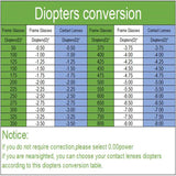 Popxstar  2Pcs Blue Eye Korean Lenses Fashion Anime Color Contact Lenses for Eyes With Diopters Prescription Beauty Pupil Makeup