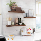 Popxstar Durable Solid Decoration Floating Rustic Wooden Wall Shelves Home Storage Wall Mounted Shelves Home Decoration Display Shelves
