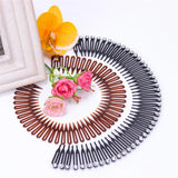 Popxstar Fashion Stretch Rhinestone Hairband For Women Plastic Flexible Circle Headband Wavy Hair Hoop Face Wash Fixed Hair Accessories