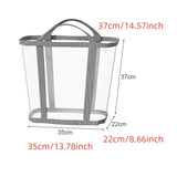 Popxstar  1 PC Nylon Mesh Laundry Basket with Handle Breathable Folding Portable Dirty Clothes Organizer Bags Large Capacity Storage Bag