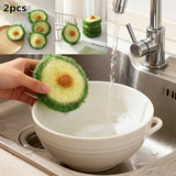 Popxstar  Avocado Shaped Kitchen Cleaning Sponge for Kitchen Dishwashing Cloth Soft Absorbent Household Cleaning Tools Easy Kitchen Tools