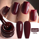 popxstar UR SUGAR 15ml Jelly Milky White Translucent Color Gel Polish Semi Permanent UV Gel Nail Art Soak Off Gel Varnish Latest Fashion