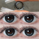 Two Pairs of Large Diameter Black Eye Color Contact Lenses Prescription Myopic Band Diopter Lenses Eye Use Cosmetics Naturally