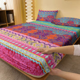Popxstar 1 Piece of Bohemian Pattern Frosted Bedsheet, Bedroom Printed Bedspread, Bedding (Excluding Pillowcases)