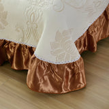 Popxstar  3/5Pcs Luxury European Knitted Cotton Embossing Quilted Bedspread, Bed Cover, Mattress Topper Coverlet, Bed Sheet, Pillowcases