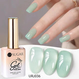 popxstar UR SUGAR 15ml Jelly Milky White Translucent Color Gel Polish Semi Permanent UV Gel Nail Art Soak Off Gel Varnish Latest Fashion
