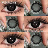 Popxstar  2pcs Black Series Color Contact Lenses Natural Gray Eye Lens Beautiful Pupils Yearly Fashion Brown Softlens Cosmetics