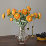 5Pc/lot Artificial Flocking Silk Flower Dew Lotus Home Decoration Camellia Bridal Bouquet Wedding Decor party flower arrangement