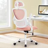 Popxstar Mesh Ergonomic Office Computer Desk Chair Flip-up Arms Adjustable Headrests Comfortable Lumbar Support For Home Office