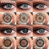 Popxstar  1 Pair Dark Black Color Contact Lenses for Eyes Natural Brown Grey Eye Contacts Beautiful Pupils Makeup Lens Yearly Use