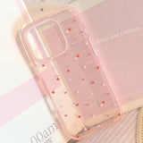 Popxstar  Lovely Red Cherry Shockproof Protective Clear Case for iPhone 17 Pro Max 15 13 14 16 Pro Max Soft Shockproof Cute Cover
