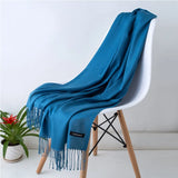 Popxstar Fashion New Cashmere Scarf Soft Solid For Women Winter Warm Long Shawl Tassel Hijabs Scarves Student Pashmina Bandana Gift
