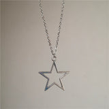 Popxstar Kpop Cool Punk Vintage Star Pendant Chains Necklace For Men Women Egirl Hip Hop 90s Grunge Aesthetic EMO Jewelry Y2k Accessories