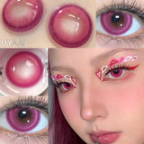Color Contact Lens 1 Pair Korean Lenses Natual look Color Contact Lenses for Eyes Cosplay Lenses Big Eye Make-up Pink Lens