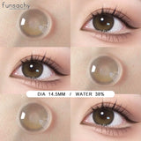 Popxstar  1Pair Natural Brown Gray Contact Lenses for Eyes Fashion Korean Eye Makeup Contacts Beautiful Pupil Yearly Cosmetics