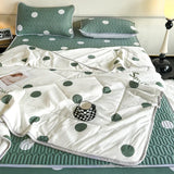 Popxstar Cooling Summer Comforter Bedding Sets Double Sided Cool Feeling Fabric Duvet Summer Blanket Ice Silk Fitted Sheet and Pillowcase