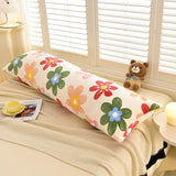 Popxstar  Winter new milk fleece printed long throw pillow couple household double long pillow waist pillow