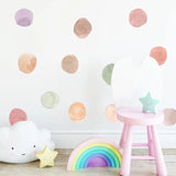 Popxstar 1PC Watercolor Mint Green Polka Dot Stickers Children Room Kindergarten Decorate Gift Wall Stickers Room Decor Aesthetic Sticker