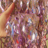Popxstar Metallic Tinsel Foil Fringe Curtains with star Party Photo Backdrop Party Streamers for Birthday New Year Eve Wedding Decor